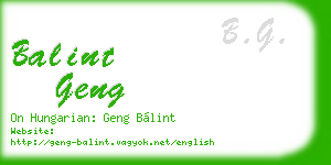 balint geng business card